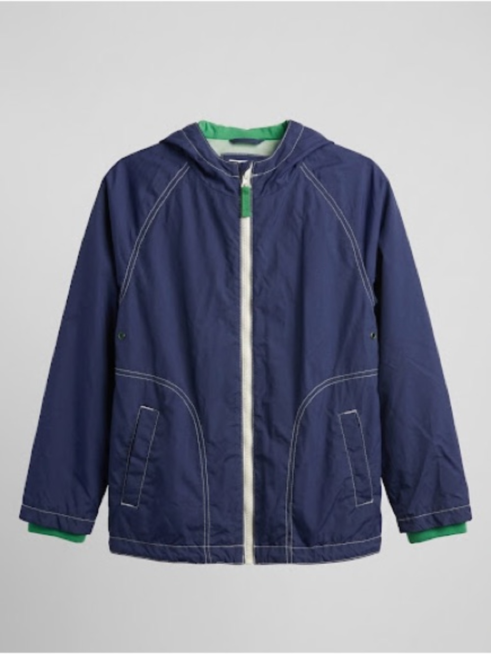 Mini Boden  Navy kids' hooded windbreaker jacket 9-10